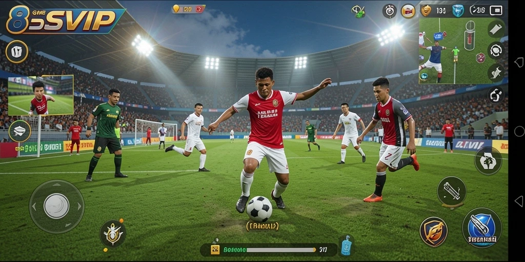Gameplay seru dalam 8SVIP menunjukkan aksi sepak bola yang menegangkan.
