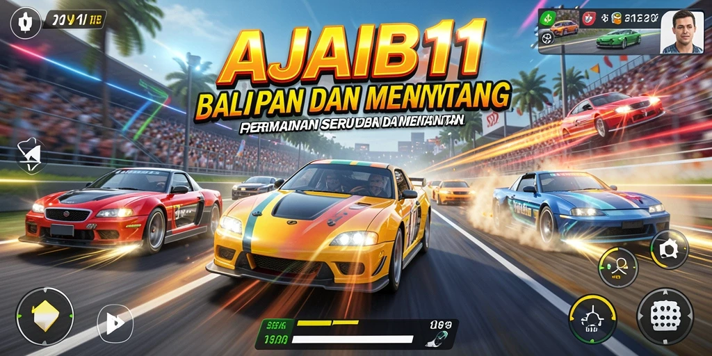 Tampilan seru balapan AJAIB11 dengan efek visual yang memukau.