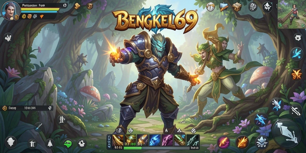 Screenshot utama BENGKEL69 menampilkan aksi seru di dunia RPG.