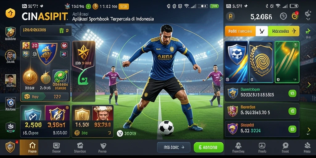 Screenshot utama CINASIPIT yang menunjukkan fitur utama taruhan olahraga.