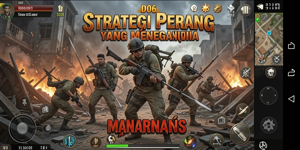 Screenshot gameplay D06 menampilkan pertempuran strategi yang mendebarkan.