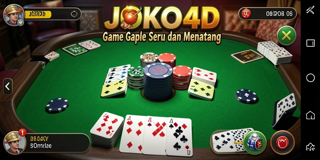 Tampilan gameplay seru dalam JOKO4D, nikmati permainan Gaple yang menarik.
