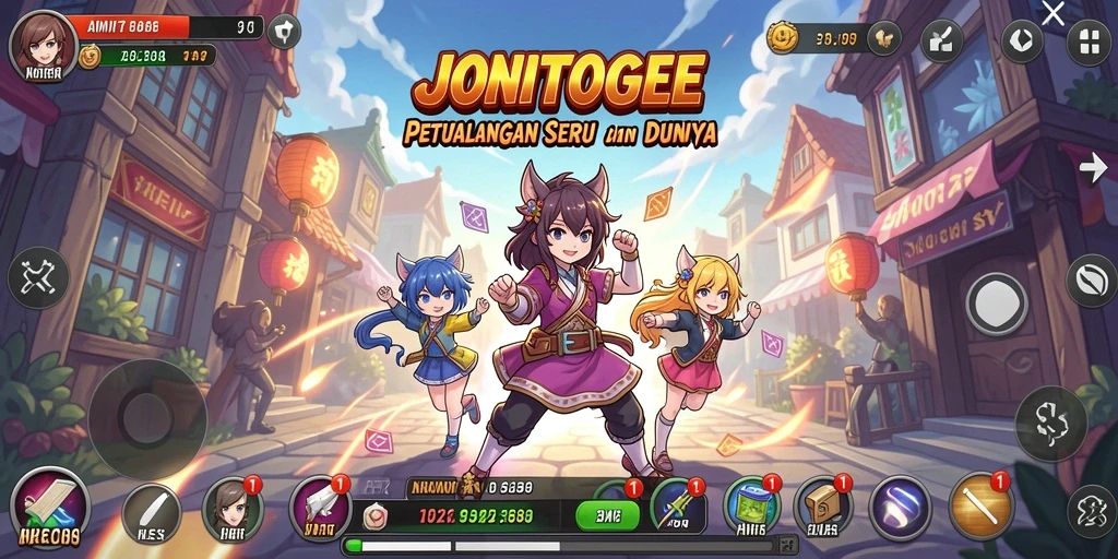Screenshot JONITOGEL menampilkan aksi karakter dalam pertempuran Anime.