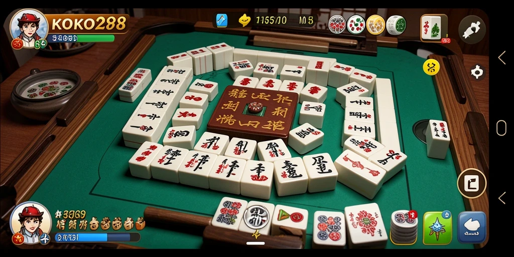 Tampilan menarik dari gameplay Mahjong KOKO288 yang mendebarkan.