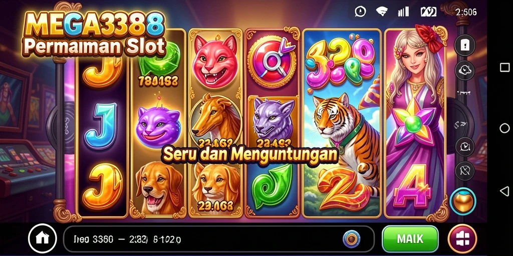 Tampilan gameplay menarik MEGA338 dengan berbagai tema slot.