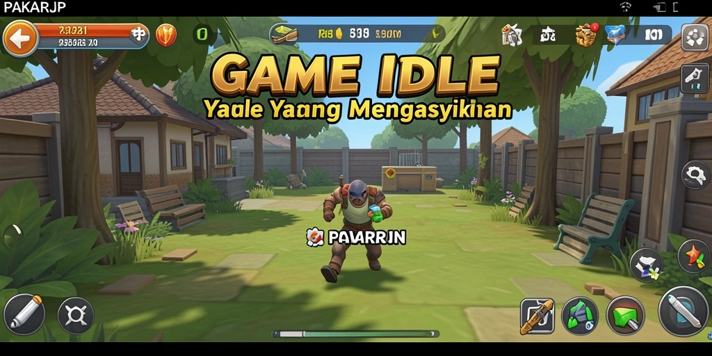 Tangkapan layar utama PAKARJP menampilkan gameplay Idle yang mengasyikkan.