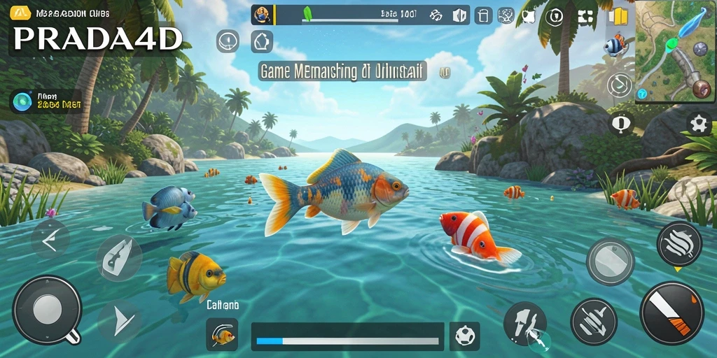 Tampilan gameplay PRADA4D yang mendebarkan dengan aksi memancing.