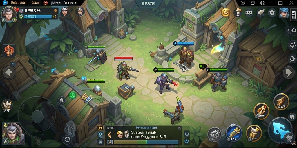 Tangkapan layar gameplay RP888 menampilkan pertempuran strategi yang intens.
