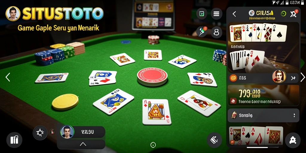 Screenshot gameplay Gaple SITUSTOTO yang seru dan interaktif.